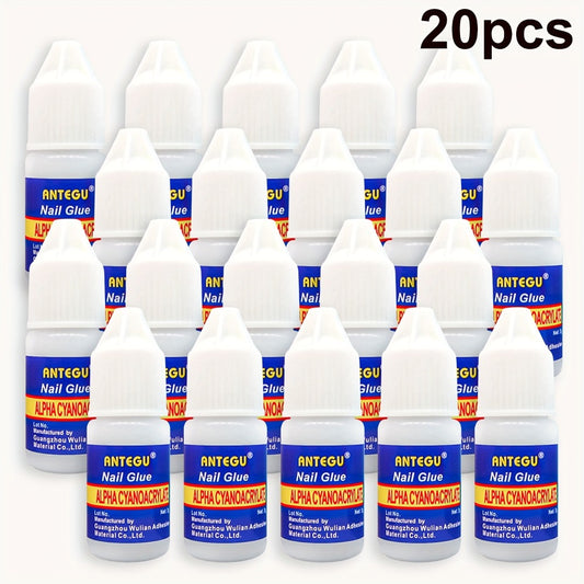 20 Bottles Of Nail Glue, Super Strong Acrylic Nail Glue, Professional Nail Patch Glue for Press On Nails, Long Lasting Acrylic Nail Glue for Nail Patches, Broken Nails Bonding False Nails.