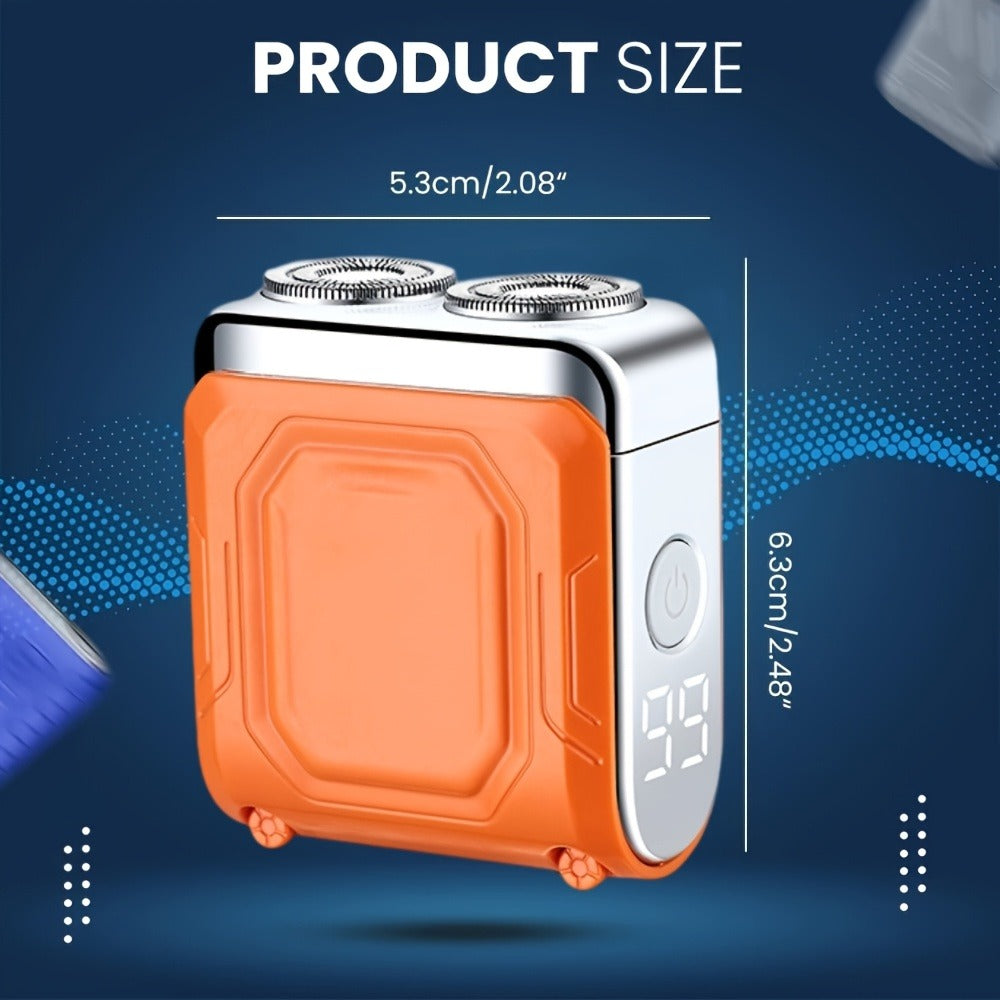 Men'S Dual-head Floating Magnetic Razor | Dual-ring Digital Display, Electric Shaver, Portable, Rechargeable, USB Powered, Battery, Powerful Motor, Clean Shave, Ideal for Travel