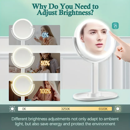 Lighted Makeup Mirror with 25X Magnification - 80 LED Vanity Mirror with 3 Color Lighting Modes, Touch Control, 2-Sided 8 Inch Rechargeable Makeup Mirror for Women, 2000mAh Battery
