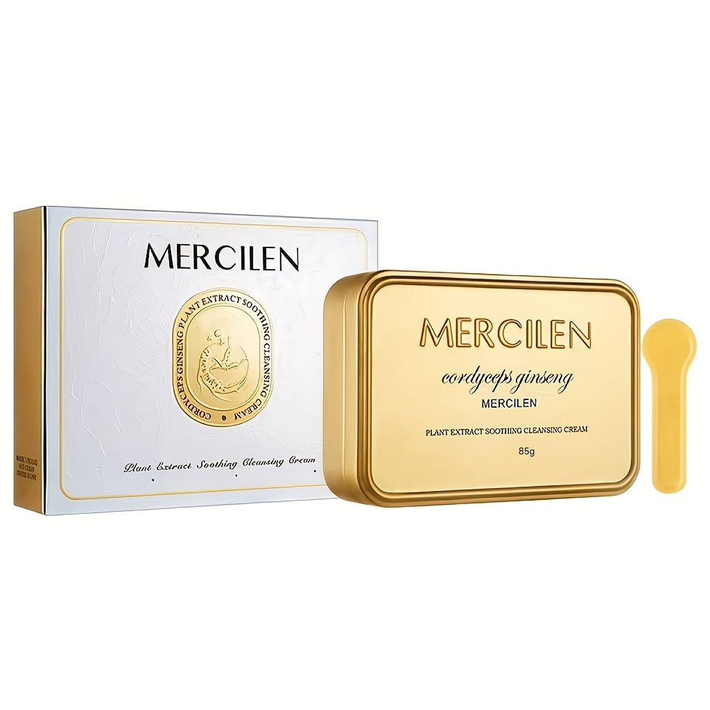 MERCILEN Plant-Based Cleansing Cream 85g - Gentle, Moisturizing Makeup Remover with Hyaluronic Acid & Squalane for All Light Beige Types with Plant Squalane