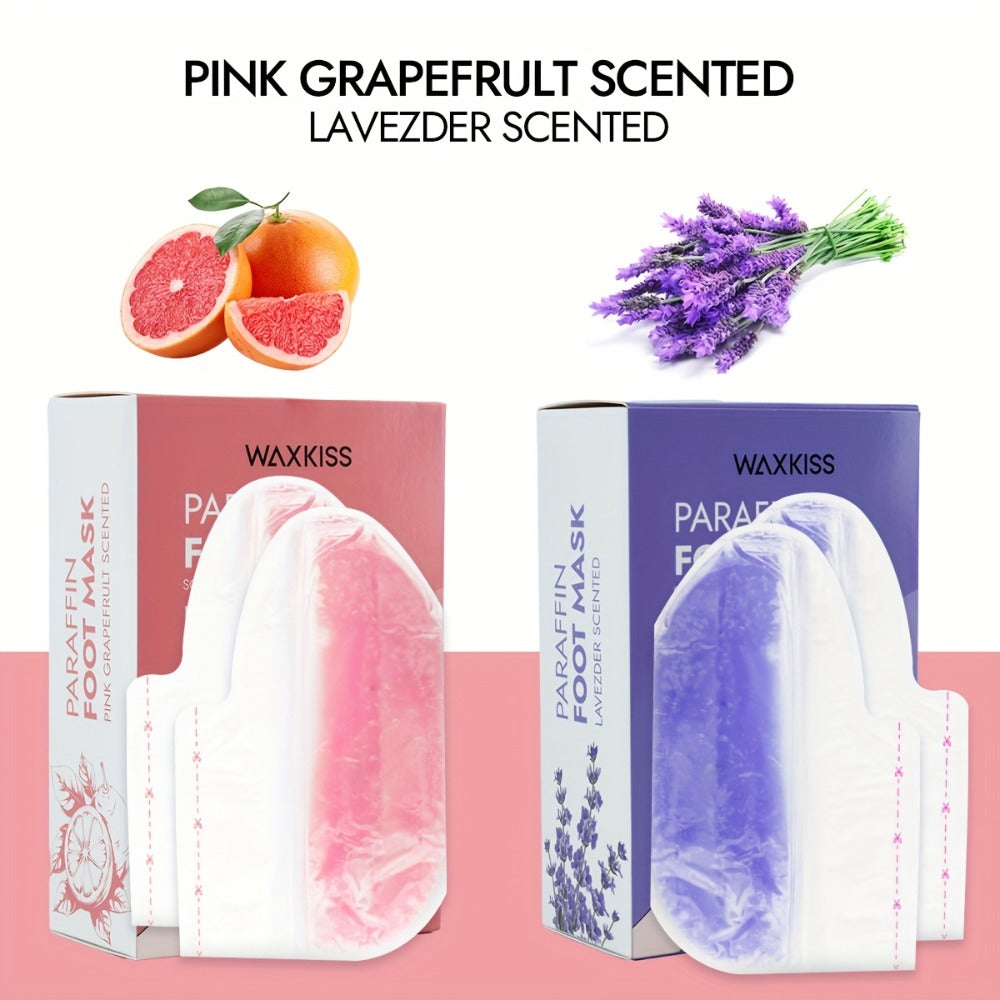 WAXKISS Paraffin Hand And Foot Mask Care Set, Lavender And Grapefruit Scent, Moisturizing Essence Is Non-greasy And Moisturizing, Suitable for Hand And Foot Care, Moisturizing And Lubricating, Keeping Skin Elastic And Soft, Small And Easy to Carry