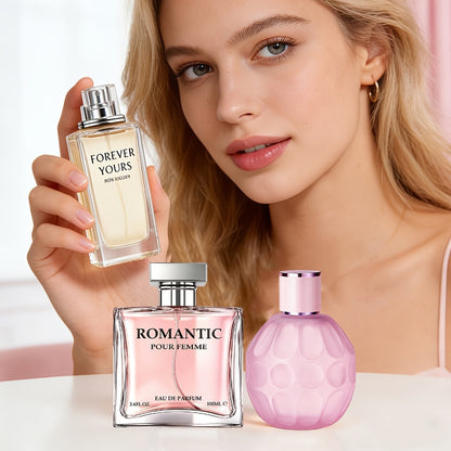 Women's Perfume Set 3-Pack Signature Fragrance Collection 10.1oz - Quince Lychee Musk, Pear Vanilla Sandalwood & Amber Berry Woods, Long Lasting Floral Scents for Everyday Elegance & Gifting
