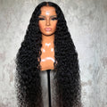 13x4 Deep Curly Lace Wig Black Coily Curly Wig High-Temperature Fiber Transparent Lace Front Wig Deep Curly Lace Front Wig Natural Black 180 Density Wig For Women 28 Inch