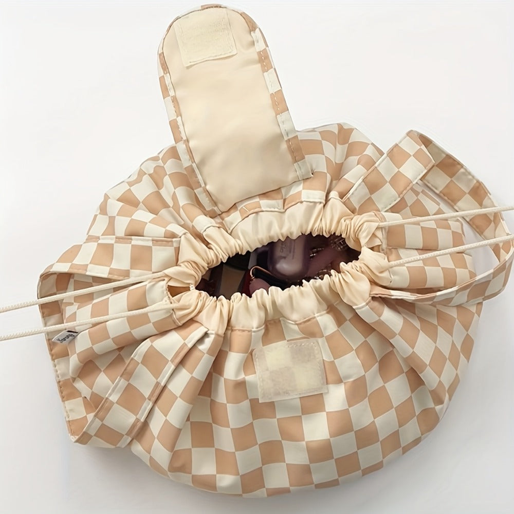 Drawstring Makeup Bag Wide Opens Storage Bag for Small Tools And Accessories Drawstring Travel Packing Cubes Collapsible Storage Bags Car Storage Organizer Valentine's Day Gifts T Holiday Essentials