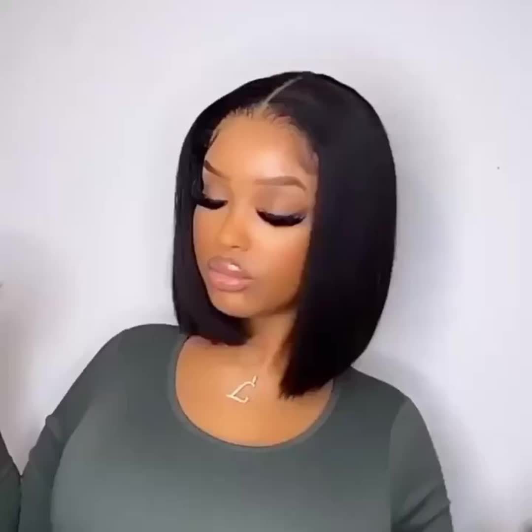 Side Part Bob Wig Human Hair T Part Bob 13*4 Lace Front Wigs Human Hair Pre-Plucked 180% Density Straight Frontal Wigs Human Hair Lace Short Wigs Natural Color, 8-14inch, | Up to 50% Off