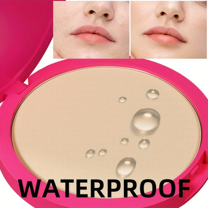 Pressed Powder Foundation 2PCS Set – Lightweight, Waterproof & Sweatproof Concealer Makeup, Non-Sticky Non-Drying Formula, Long-Lasting Coverage for All Skin Types, 5 Shades