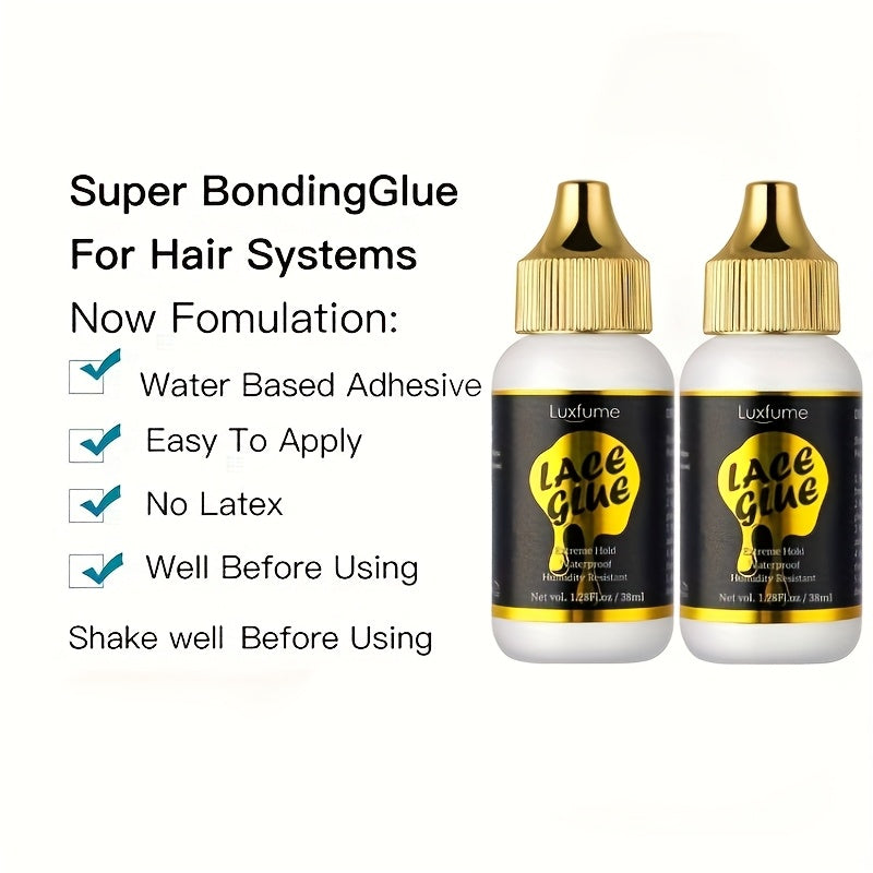 2pcs Wig Glue Lace Glue, Bold Hold Lace Glue for Wigs, Invisible Bonding Wig Glue for Front Lace Wig, Fast Drying Waterproof Lace Glue Extreme Hold for Lace Wigs And Daily Temporary Styling Of Hair.