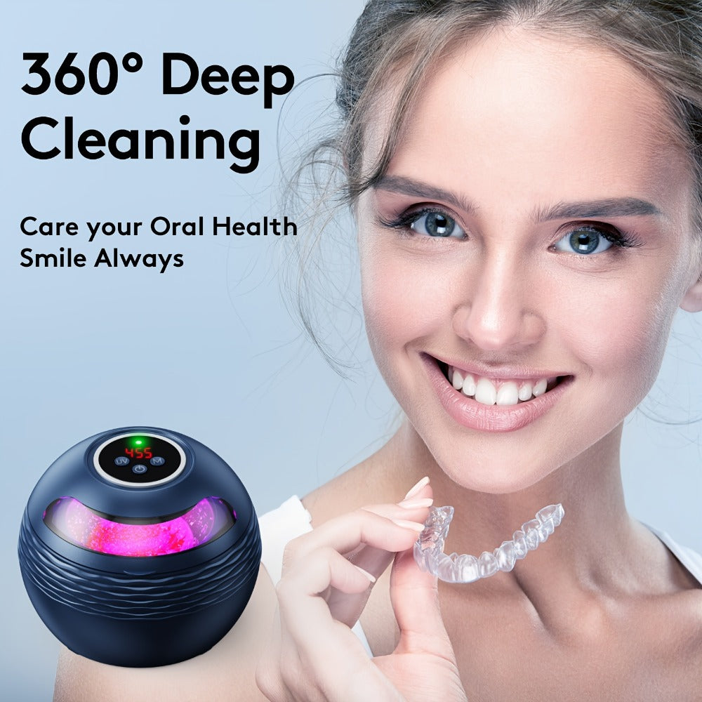 Soundwave Technology Retainer Cleaner Machine - 6.76oz/45kHz Soundwave Technology U-V Cleaner, Portable Soundwave Technology Jewelry Cleaner, Retainer Cleaner Machine for Dentures, Retainer, Aligner, Braces, Mouth Guard, Local Warehouse, The Perfect