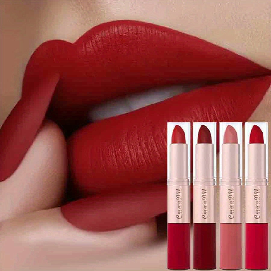 4pcs/set 2-in-1 Matte Lipstick Lip Gloss, Durable Easy To Apply Comfortable Wear For All Day Use, Perfect Valentine'S Day Gift, Ideal Gift For Women