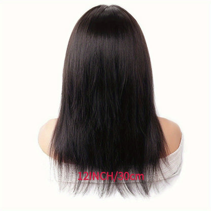 4x4 Lace Closure Wig Human Hair Straight Glueless Pre-Plucked Natural Hairline Black Straight Wig 12-28 Inch Women No Glue Easy Wear Versatile Parting