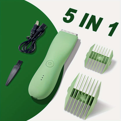Body Hair Trimmer for Men and Women Electric Groin Hair Trimmer with Replaceable Ceramic Blades USB Rechargeable Waterproof Pubic Hair Shaver Bikini Trimmer