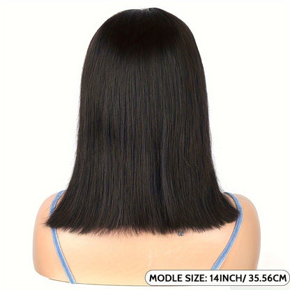HD Lace Closure Wig Human Hair 250% Density 4x4 Straight Bob Glueless Pre-Plucked Pre-Cut Natural Hairline Scalp Coverage Beginner Friendly 8-16 Inch Black