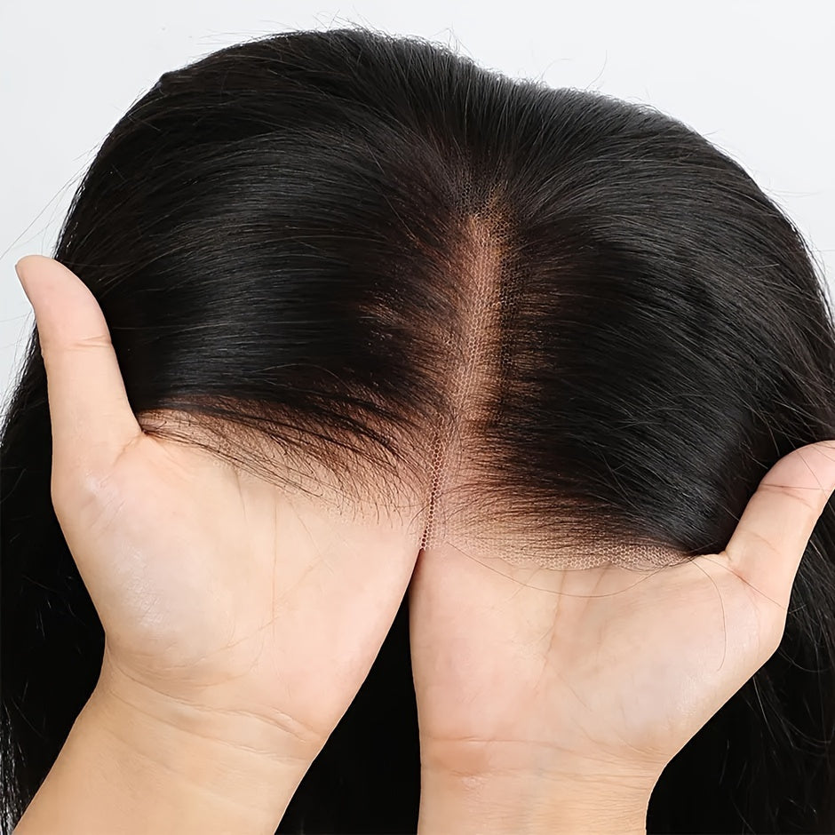 Glueless Wig with 250% Density Human Hair & 4x4 HD Lace Closure/HD Lace Front - Pre Plucked Pre Cut Straight Bob Wigs for Women Suitable for Beginners, Hairline & Scalp Coverage, No Glue Needed