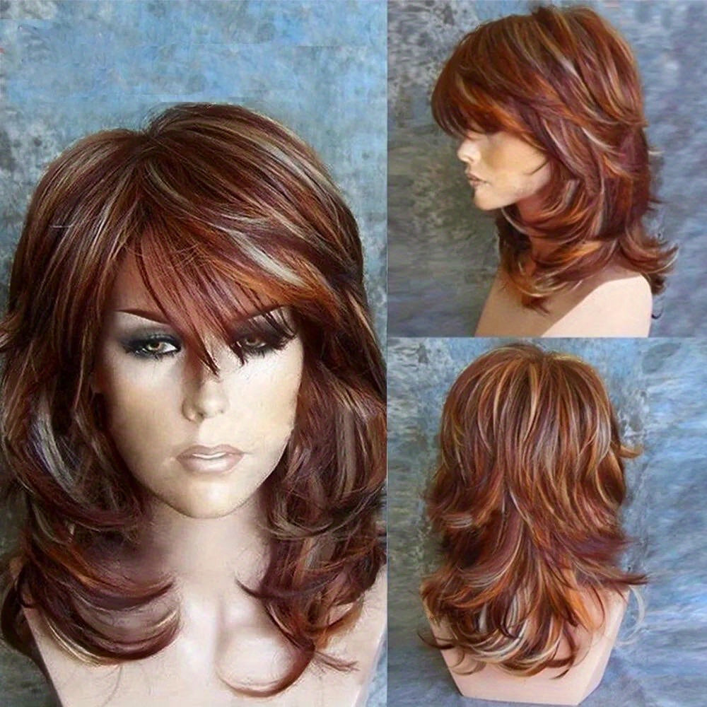 High-Quality Heat-Resistant Fiber Wig with Rose Net Cap | Adjustable Circumference of 20.47-22.83inch & Length of 18.11inch | Synthetic Hair Ready for Heat Styling for Daily Use
