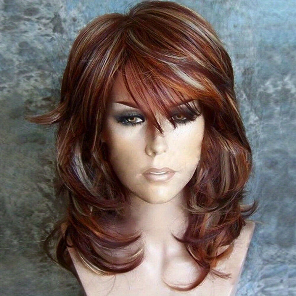 High-Quality Heat-Resistant Fiber Wig with Rose Net Cap | Adjustable Circumference of 20.47-22.83inch & Length of 18.11inch | Synthetic Hair Ready for Heat Styling for Daily Use