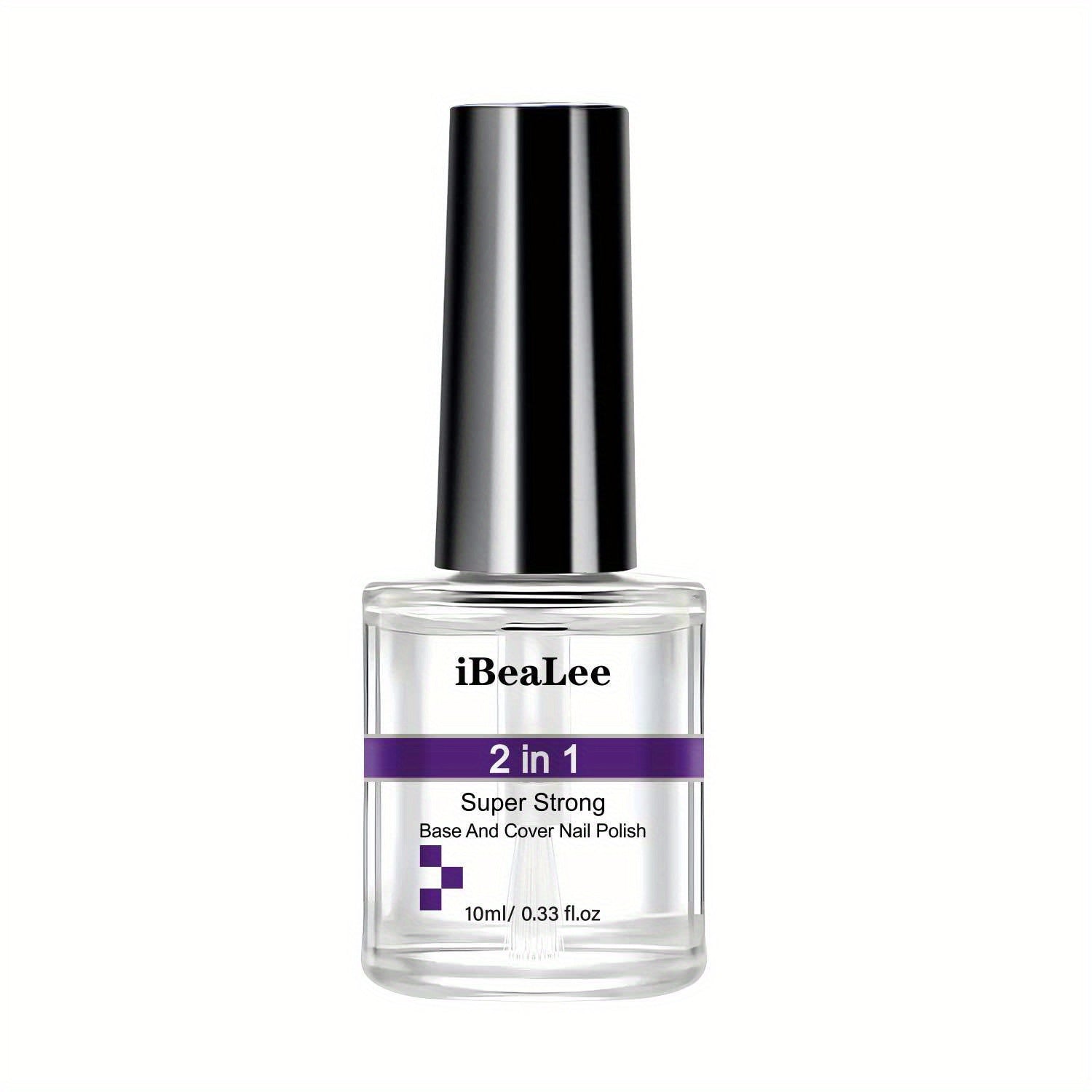 2-In-1 Super Strong Base And Cover Nail Polish - Long-Lasting, Chip-Resistant, High-Shine End - Nourishing Nail Care for Healthy, Beautiful Nails, Stop Nails from Chipping And Peeling