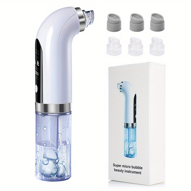 Kit - Pore Cleaning Tool with 6 Accessories And 3-speed Suction Adjustment | USB Charging, Mobile Travel Style, Suitable for Men And Women, Deep Pore Cleaning, Transparent Design.