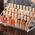 [Christmas Present] 4-Tier Acrylic for Nail Polish Rack Holder, Transparent Desktop Organizer for Nail Studio Sets, Cosmetic Storage Display Christmas Present