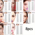 8 Waterproof And Sweat-Proof 6D Black Eyebrow Temporary Tattoo Stickers - Natural Look, Quick Application, One-Time Use, Halloween Magic Trick Or Treat Ideal Choice for Ladies And Girls, Eyebrow Tattoo Waterproof