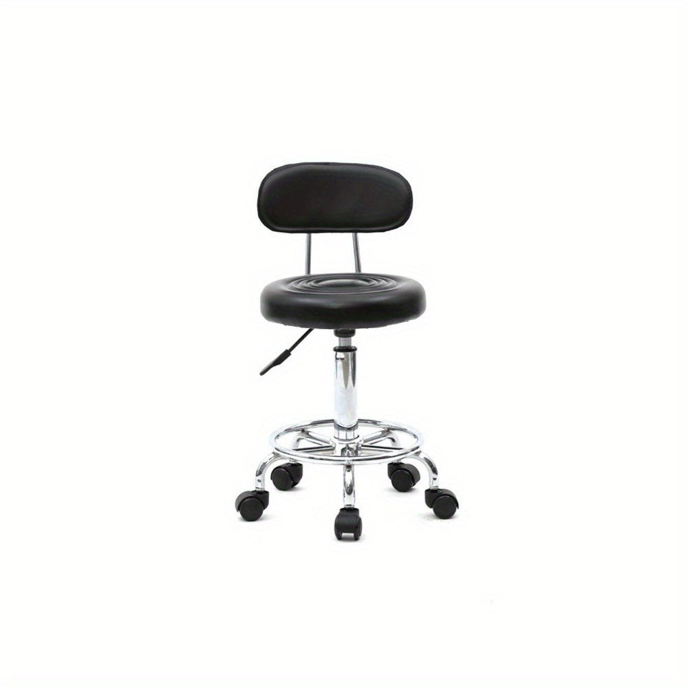 Round Shape Adjustable Salon Stool with Back and Line