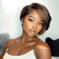 Short Bob Wig Human Hair 4X1 Lace Fontal Glueless Wigs Pre Cut Lace Body Wave Bob Lace Front Wigs for Woman Rebecca