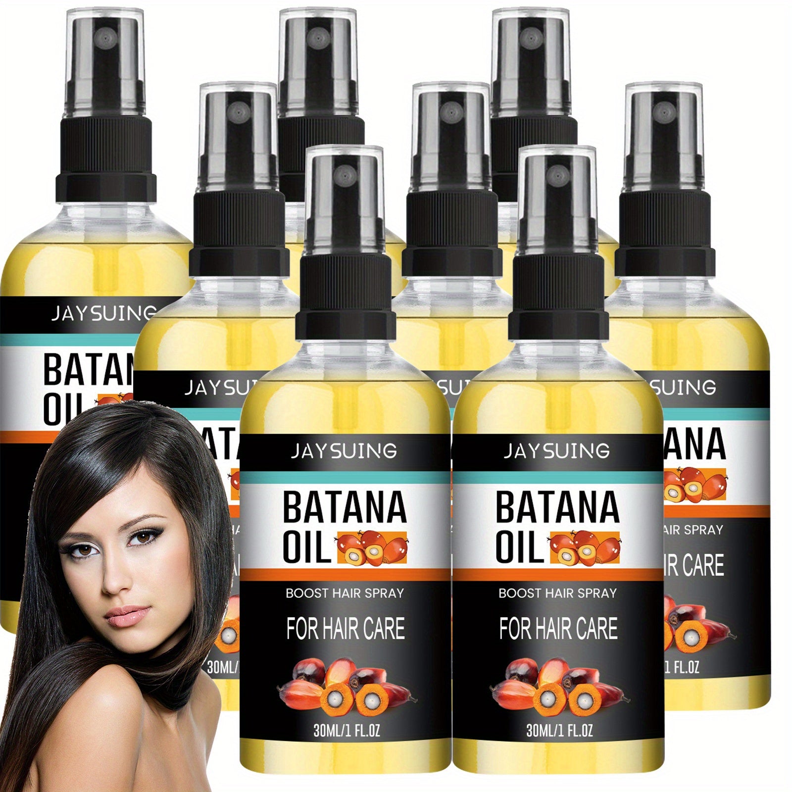 8pcs Batana Oil Hair Care Spray, Scalp Essential Oil, Moisturizes Hair And Scalp, Making Hair Smoother And Easier to Comb, for All Hair Types, 30Ml/ 1Fl.Oz, Ideal Gift for Christmas/ Autumn/ Birthday/ Halloween
