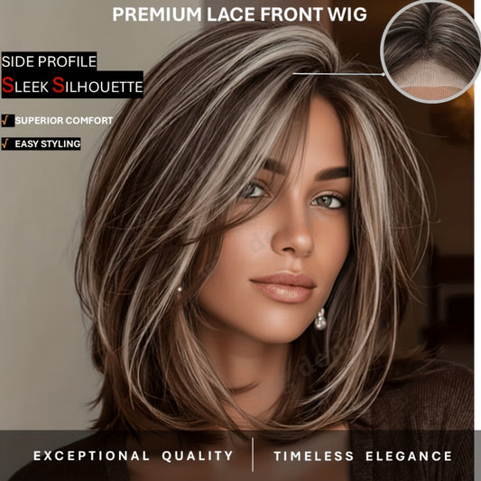 Ombre Platinum Blonde Bob Cut Wig with Middle Part, 4X1U Lace Front, Density, Rose Net Cap Comfortable And Looking Wig Perfect for Parties, Cosplay, And Everyday Wear