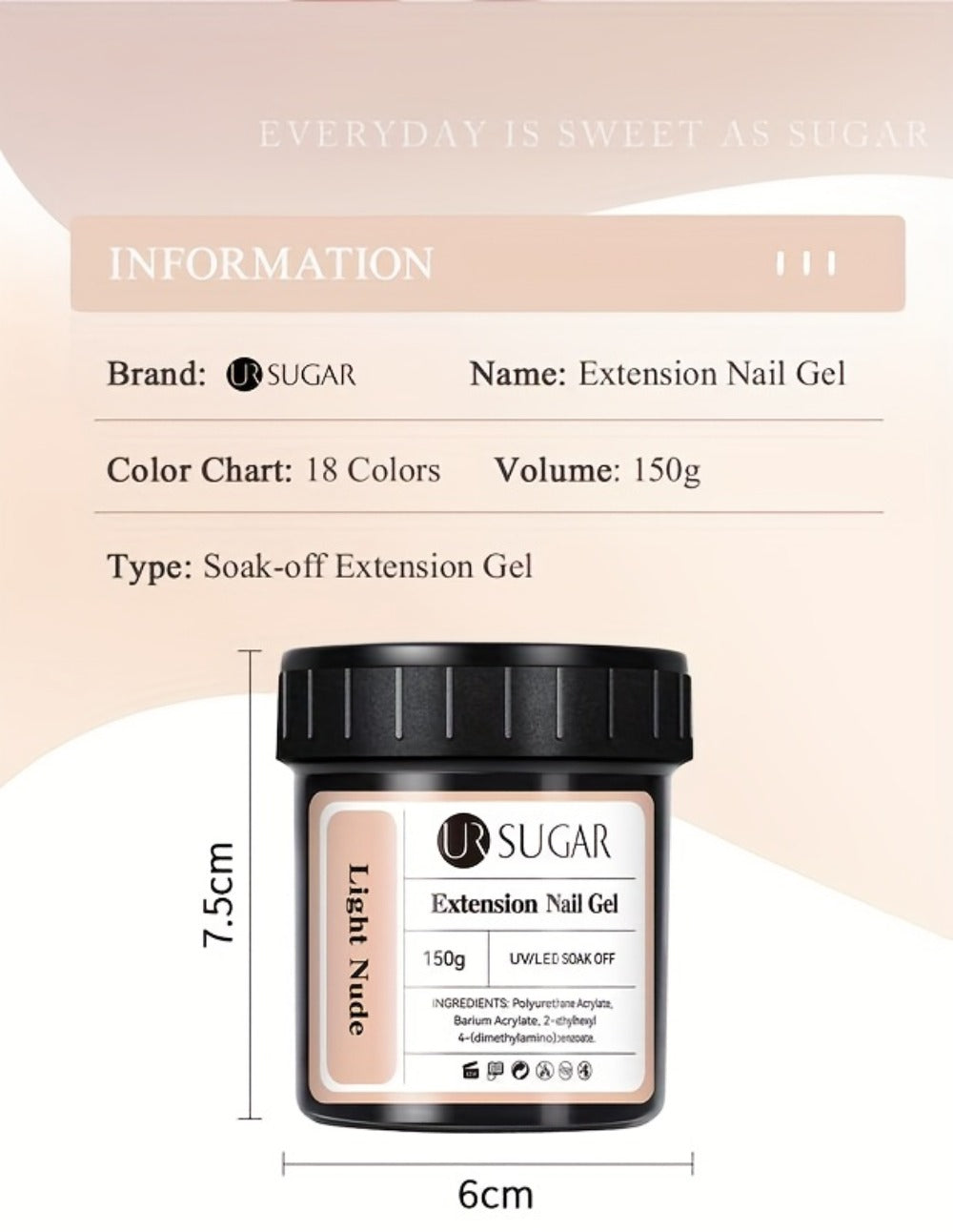 UR SUGAR 150g Jelly Gel Nail Extension Gel Fast Building Nail Hard Gels Self Leveling Construction Gel
