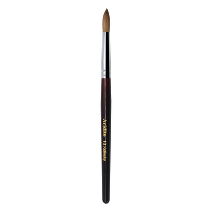 Kolinsky Acrylic Nail Brush Round Head Red Wine Wooden Handle Professional Brush for Acrylic Extension Nail Art Sculpting Manicure Salon Home Use Sizes #8 #10 #12 #14 #16 #18