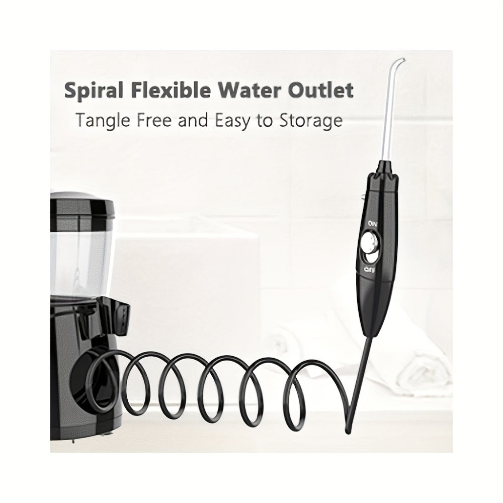 Water Flosser for Teeth & Braces 600ml Large Tank 10 Adjustable Pressure Levels 8 Nozzles IPX4 Waterproof Professional Oral Irrigator Desktop Electric Dental Flosser for Adults Family Use