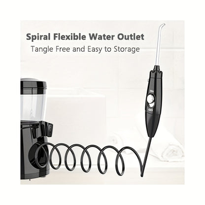 Water Flosser for Teeth & Braces 600ml Large Tank 10 Adjustable Pressure Levels 8 Nozzles IPX4 Waterproof Professional Oral Irrigator Desktop Electric Dental Flosser for Adults Family Use