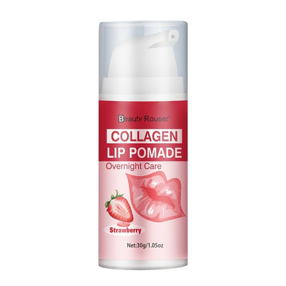 Lip Pomade Collagen Moisturizing Plumping Lip Essence Deep Hydration Day Night Lip Care Nourishes Dry Lips Long-Lasting All Skin Types 30g