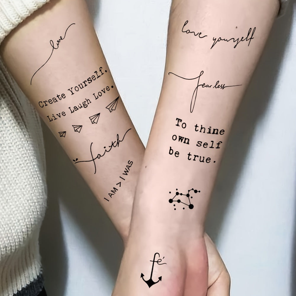 30pcs of Waterproof Temporary Tattoos Featuring Realistic Floral And Letter Designs Suitable for Everyone