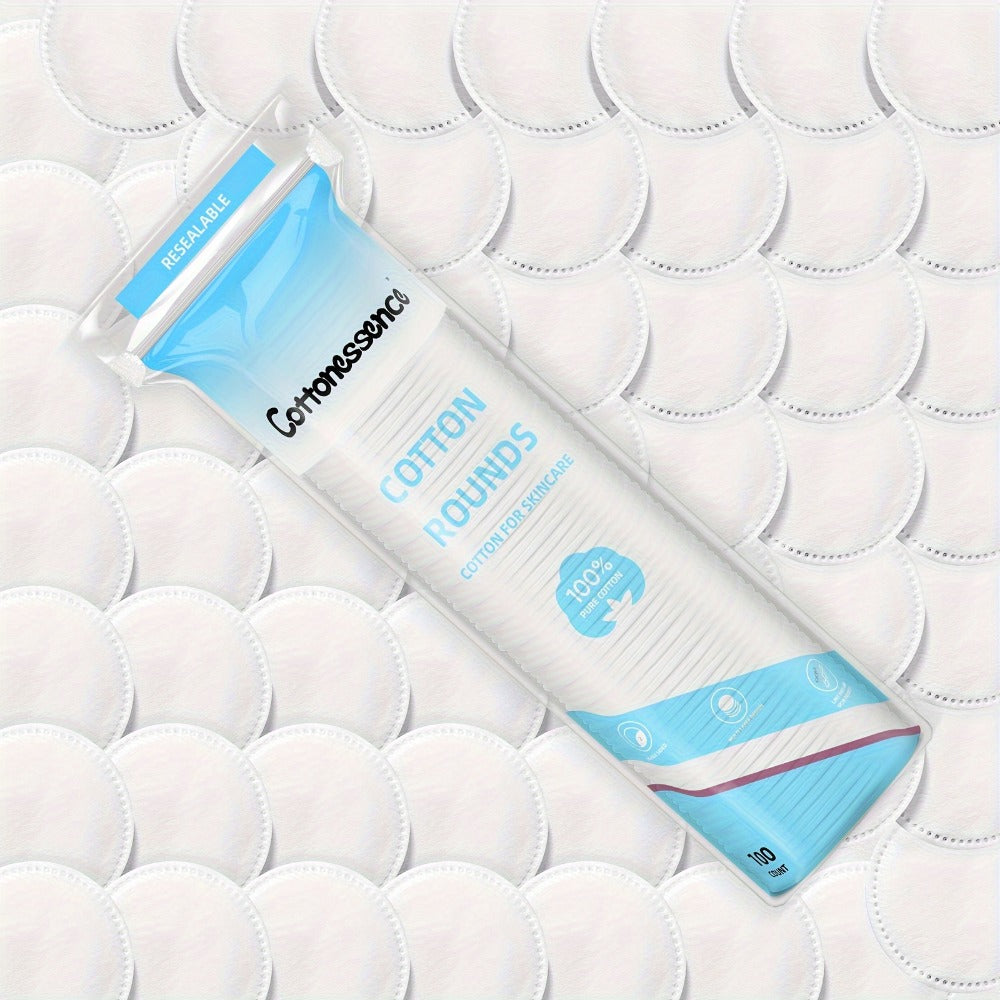 [Makeup Remover Pads] Cottonessence 600count Exquisite Makeup Rounds,Soft,Hypoallergenic and absorbent, 360-degree circular locking edge,Lint-Free Edge Sealing,Unscented,,Makeup Remover Pads, disposable pads for beauty and the delicate girls