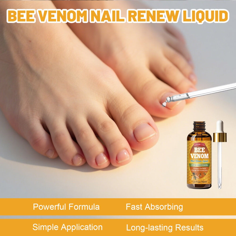 Bee Venom Toenail Care Solution: Extra Strength Formula for Toenail Issues - Nail Care Solution for Toes - Extra Strength Nail Care Solution - Visible Results in 7 Days - 1. 01fl. Oz