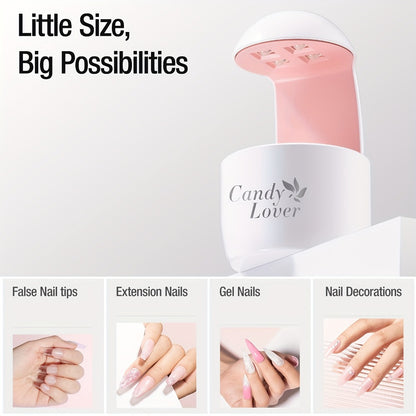 Mini UV Nail Lamp – Portable LED Gel Nail Curing Light for Fast Gel Polish Drying | Compact Travel Nail Dryer for DIY Nail Art, Gel Extensions & Manicure at Home