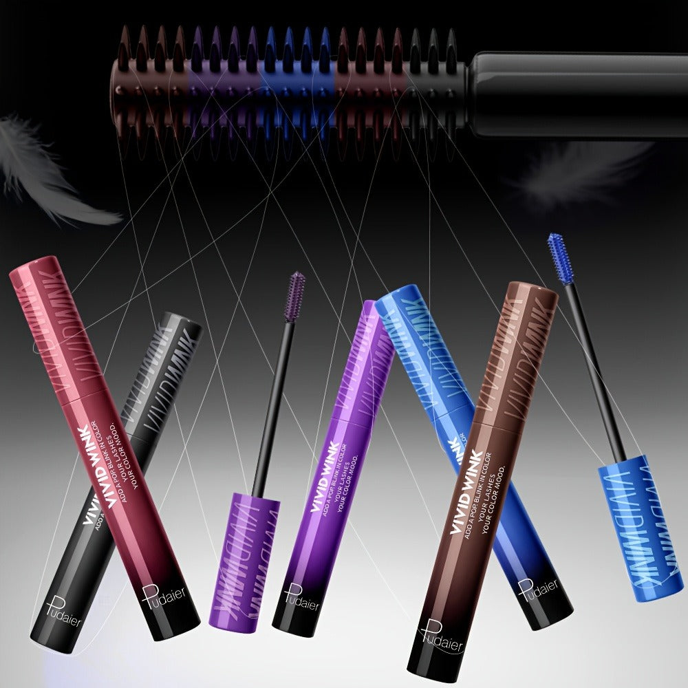 Waterproof Colored Mascara 5 Shades Smudge-Proof Clump-Free Long-Lasting Formula Vivid Eye Makeup for Stage Cosplay Everyday Wear Women