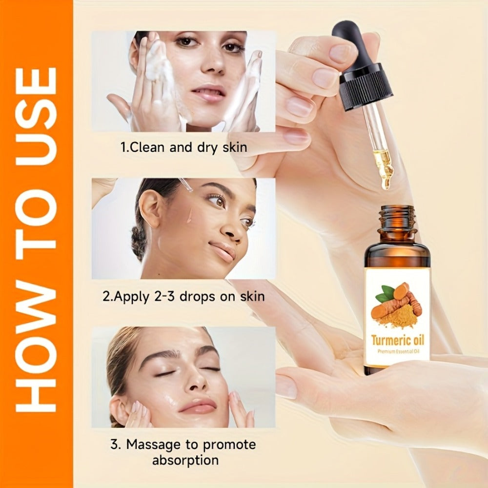 Turmeric Bath & Skin Care Set 3-Piece — Mousse, Soap & Oil for Hair, Face & Body — Gentle Moisturizing Travel-Friendly Cleanser Gift for All Skin Types