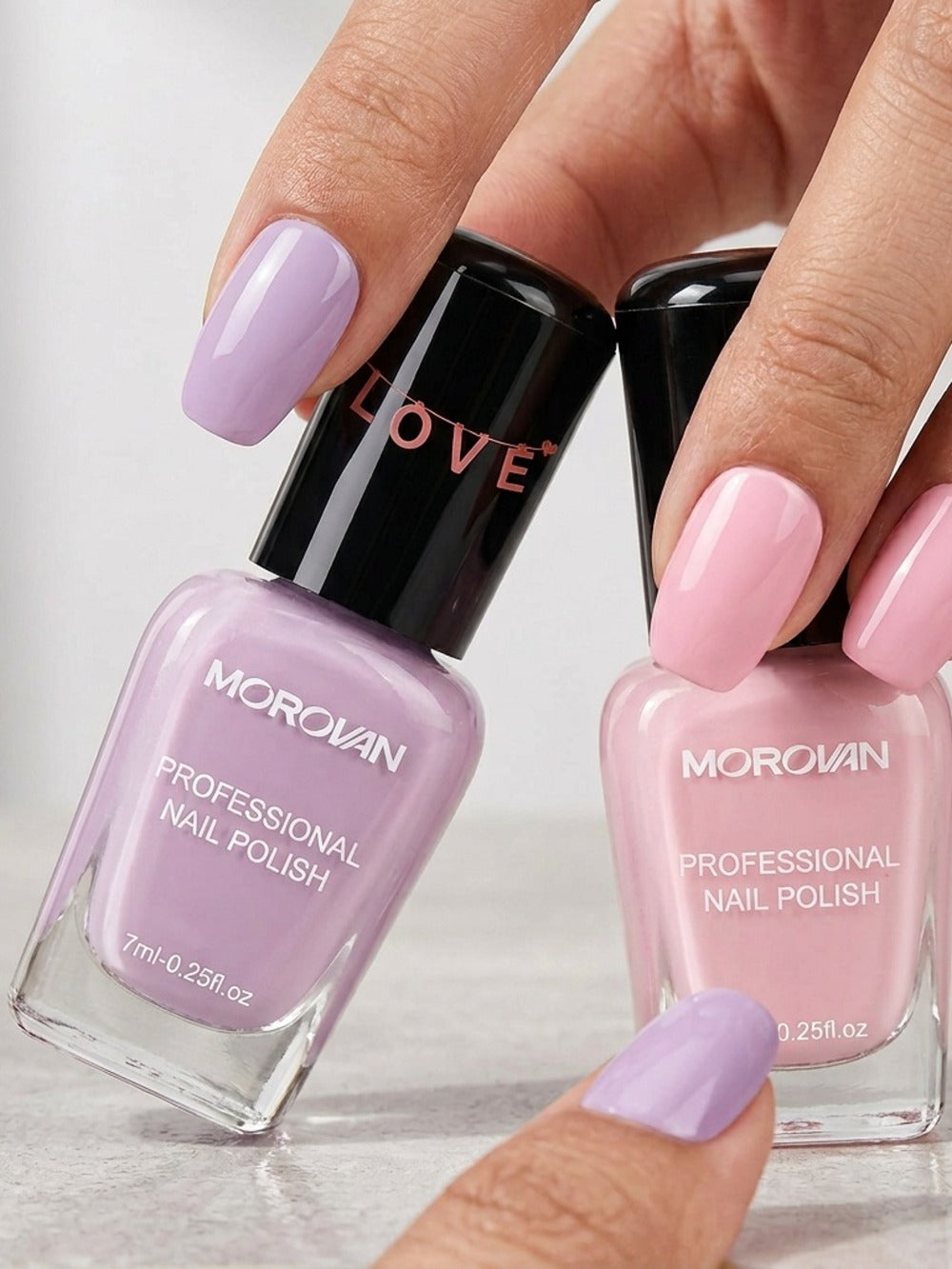 Morovan Nail Polish Set Fingernail: Lilac Purple Nude Pink Quick Dry Nail Polish Kit Lavender Violets Regular Nail Polish Bulk 0.25oz Finger Nail Polish Pack Classy Nail Polish Gifts for Women