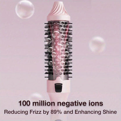 Thermal Air Brush 2-in-1 Straightener & Curler – Blowout Brush with Negative Ion Technology, Frizz-Free Temp Control, Lightweight Travel Hair Styling Tool for Women