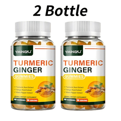 Turmeric Gummies with Black Pepper & Mint — High-Absorption Anti-Inflammatory Supplement | Joint, Immune & Digestive Health Support | Natural Curcumin Formula | 60 Gummies per Bottle