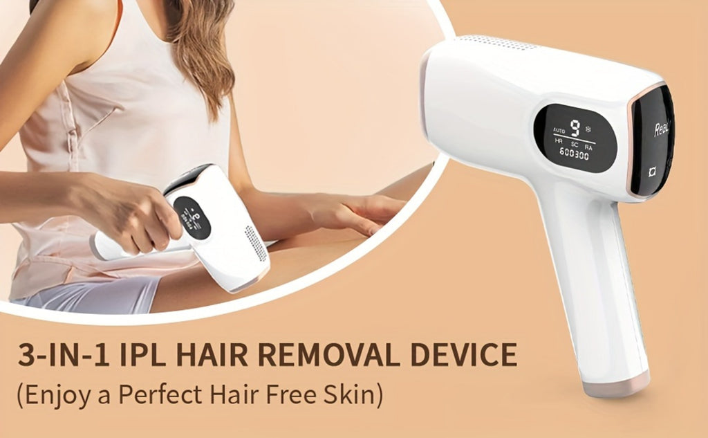 IPL Hair Removal Device with Ice Cooling Care Function for Women Permanent, 999, 900 Flashes Painless IPL Hair Remover, Hair Removal Device for Armpits Legs Arms Bikini Line