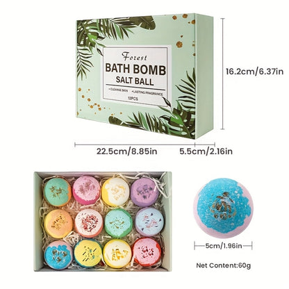 Bath Bomb Gift Set 12 Pack Extra Large - Mixed Essential Oil Bubble Bath Balls with 12 Aromatic Scents, Luxury Spa Fizzy Bath Bombs, Birthday Christmas Gift for Women Men