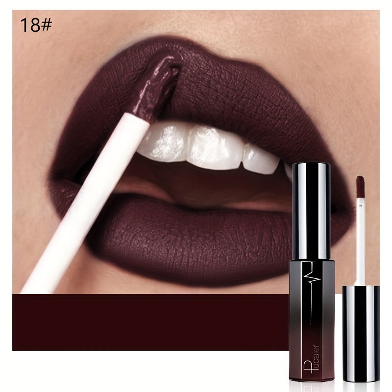 [Matte Mist Lip Gloss] Pudaier Matte Mist Lip Gloss Long-Lasting Color Not Easy to Stick to The Cup, Anti-Smudge Lip Glaze Liquid Lipstick, Velvet Matte Lipstick Lipsticks Waterproof Long Lasting 24 Hours