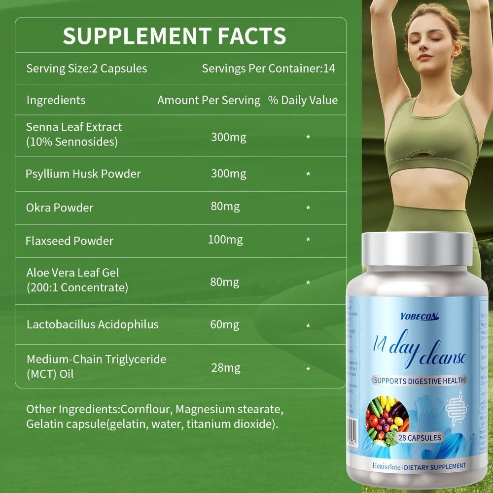 14-Day Gut And Colon Health | Advanced Formula With Senna, MCT Oil & Psyllium Husk Daily Digestive Care Capsules For Men & Women For Smooth & Regular Digestive Rhythm Born For Digestive Comfort