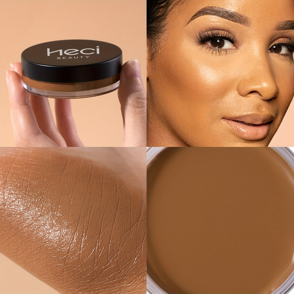 Matte Velvet Foundation Cream (for Medium to Dark), Nourishing Non-Caking Foundation-Full Coverage, Long Lasting Controls Oil & Waterproof, Pore-less, Smudge-proof, Not Easy to Remove, 0.7oz BIG Volume Flawless Cream Bronzer Makeup