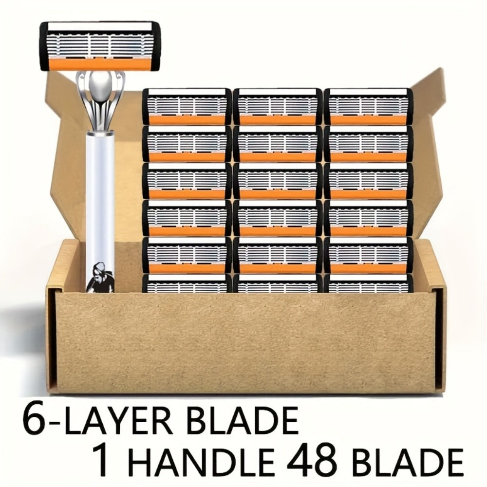 This Classic Men's Razor Comes With 72 Ultra-sharp And Durable Blades, And Its Progressive Design Ensures A Safe, Smooth And Painless Shaving Experience. Comes With 2 Non- Slip Handles, Perfect For Holiday Gifts