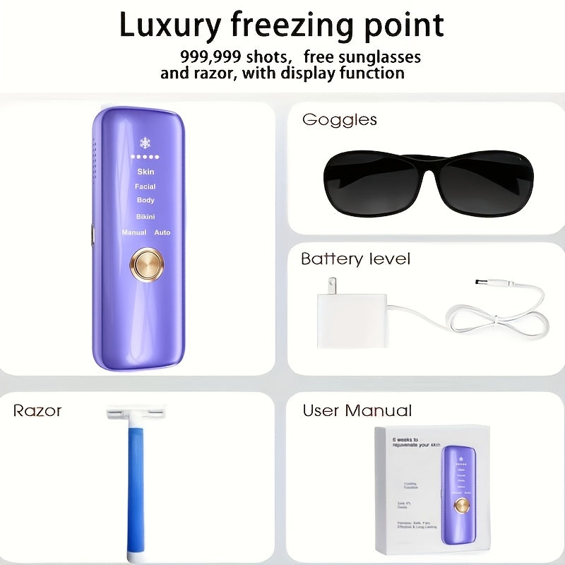 LEFINEE IPL 3-in-1 Home Hair Removal Machine -hair Removal For Women Men, Home Upgrade To 999, 900 Flashing, Permanent, Suitable For Face Legs, Arms, Bikini Line, Full Body Depiladora Para Mujer