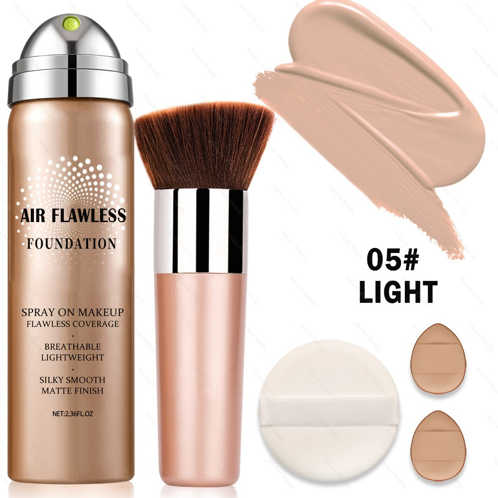 Liquid Foundation Spray - Silky Mist Magic Minerals Formula, Flawless Full Coverage Setting Spray Foundation for Mature & All Skin Types | 8 Shades from Natural to Tan | Lightweight Matte Finish