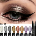 8/16pcs Shimmery Eyeshadow Sticks + 3 Gel Eyeliners Set. Smooth Application, Highly Pigmented, Waterproof, Sweat-proof & Smudge-proof. Multi-use for Colorful Festival/party Makeup Looks.